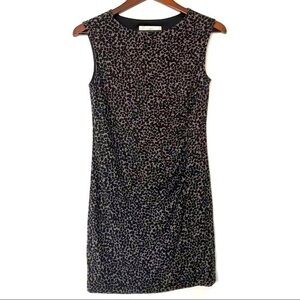 Ann Taylor LOFT petites animal print dress black brown size SP